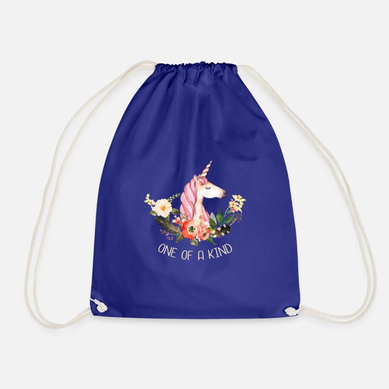 Einzigartig sein Einhorn Blumen - Drawstring Bag - royal blue