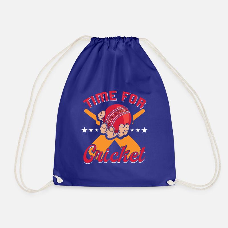 Cricket Game Time For Cricket - Drawstring Bag - royal blue