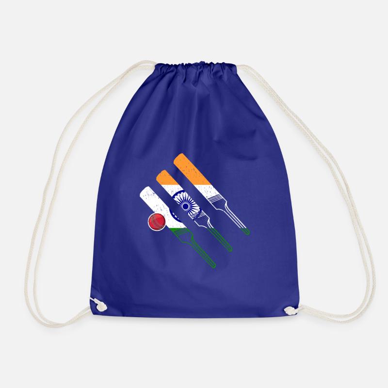 Cricket Game Indian Cricket Indian Flag - Drawstring Bag - royal blue