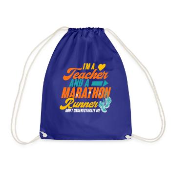 citations de coureurs Je suis un enseignant et un coureur de marathon - Sac de sport léger - bleu roi - Devant