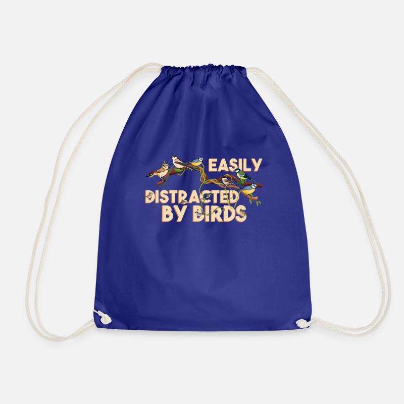 Bird Watching Birding Easily Distracted By Birds - Drawstring Bag - royal blue