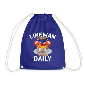 Joueur de ligne de ligne de football servant des crêpes tous les jours - Sac de sport léger - bleu roi - Devant