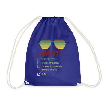 I Want To Break Free Sunglasses Summer - Drawstring Bag - royal blue - Front