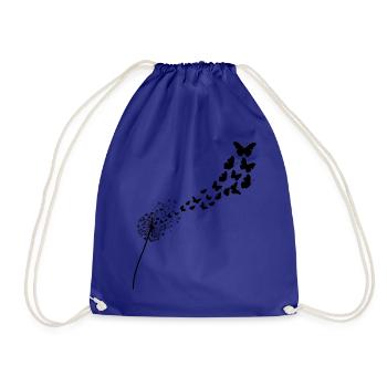 Dandelion with butterflies - Drawstring Bag - royal blue - Front