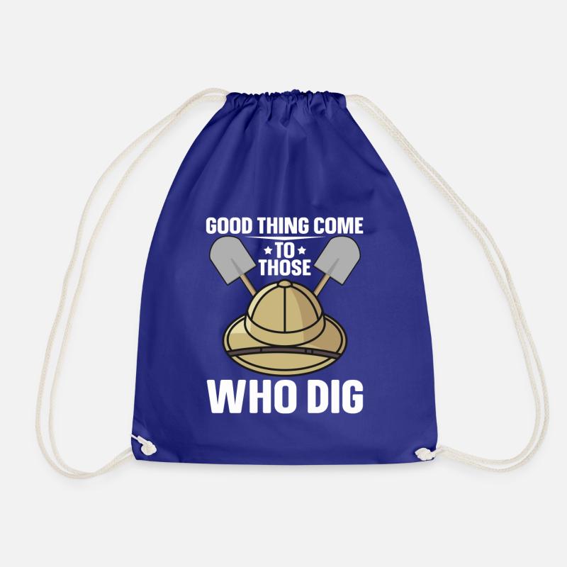 Good Things Dig Archaeologist-Artifact-Archaeology - Drawstring Bag - royal blue
