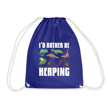 I would rather ping reptile amphibians - Drawstring Bag - royal blue - Front