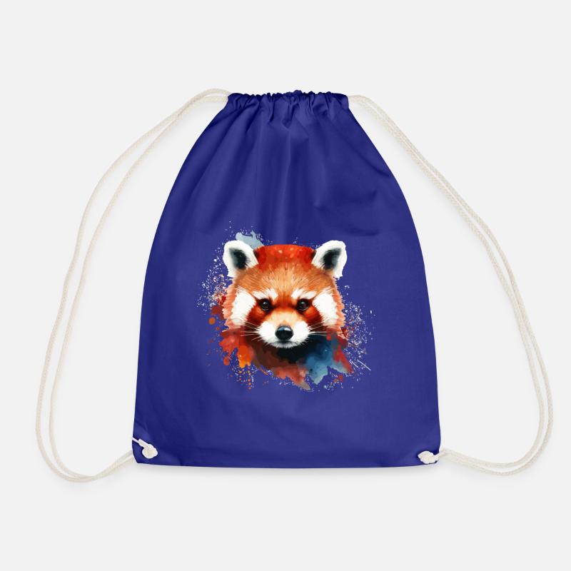 Cute red panda colorful for red panda lovers - Drawstring Bag - royal blue