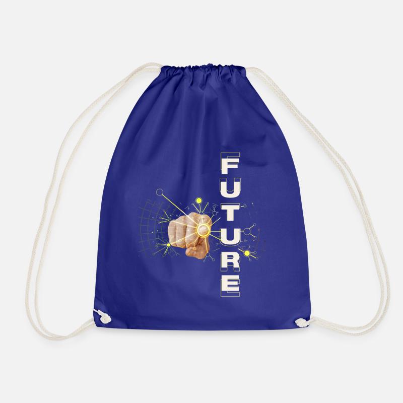 Future Now: AI, IoT & Blockchain in Everyday Life - Drawstring Bag - royal blue