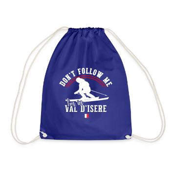 Skigebiet Val D'Isère Französische Alpen Souvenir - Turnbeutel - Königsblau - Vorne