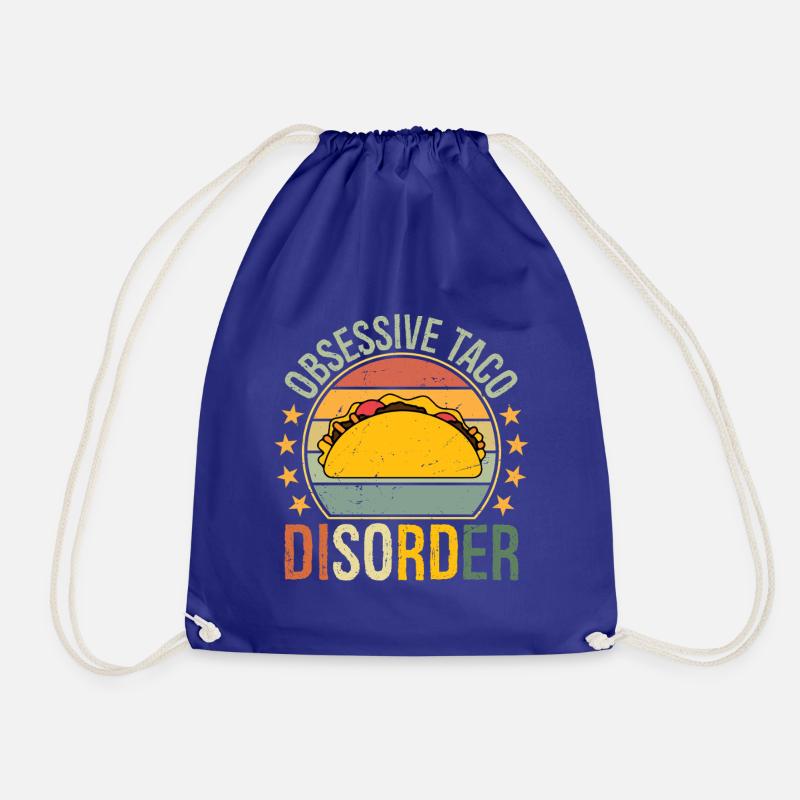 Obsessive Taco Disorder - Drawstring Bag - royal blue
