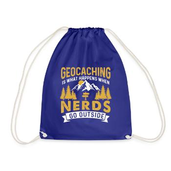 Wenn Nerds nach draußen gehen – lustiger Geocaching-Geocacher - Turnbeutel - Königsblau - Vorne