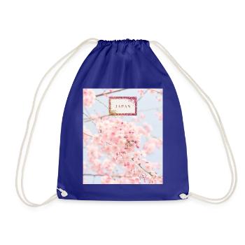 Japanische Sakura - Turnbeutel - Königsblau - Vorne