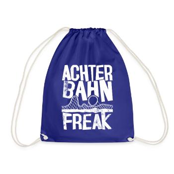 Achterbahn Freak I Achterbahn Design Vintage weiss - Turnbeutel - Königsblau - Vorne