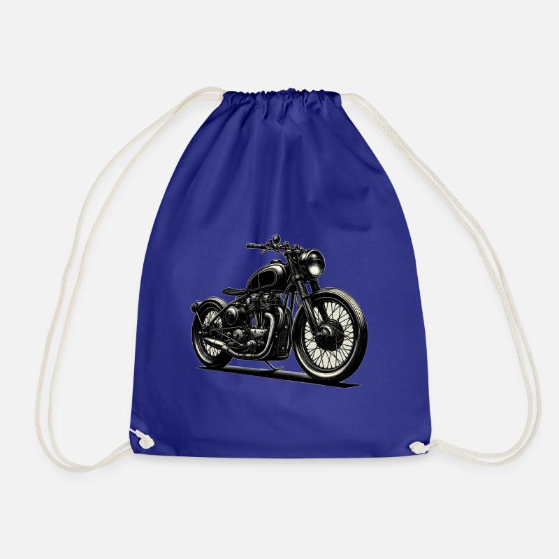Motorrad Grafik, Vintage - Turnbeutel - Königsblau