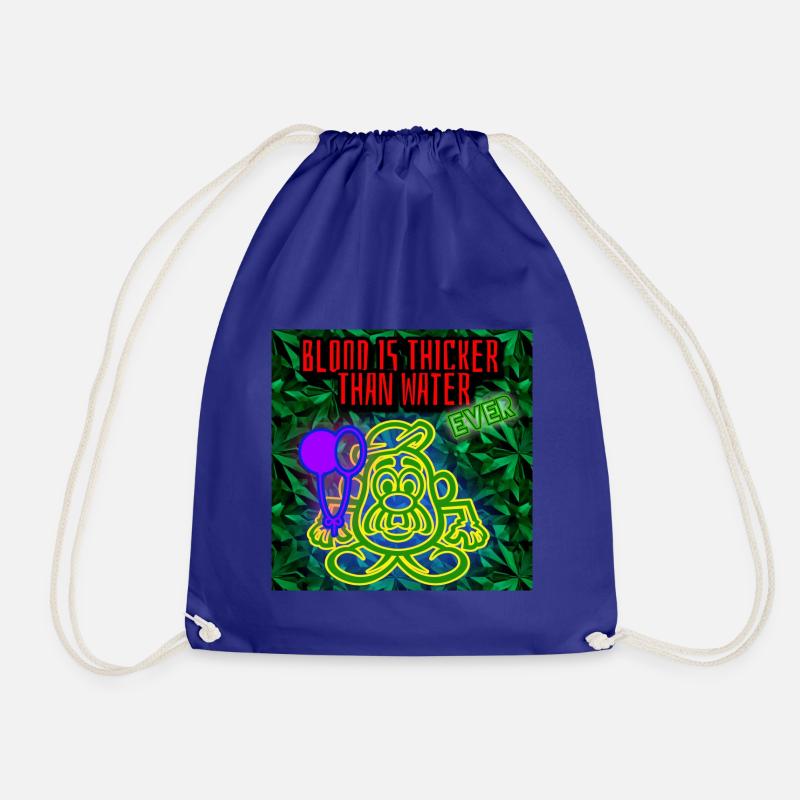 BLOOD IS THICKER THAN WATER - Image - 2023 - Drawstring Bag - royal blue