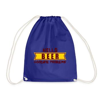 Hello BEER goodbye problems, hello beer bye Pro - Drawstring Bag - royal blue - Front