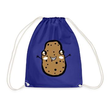 gluecklich klein suess niedlich lustig gesicht arm - Turnbeutel - Königsblau - Vorne