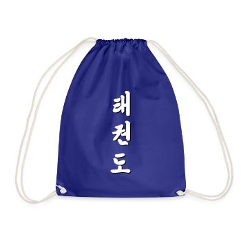 Tae Kwon Do - koreanische Schriftzeichen - Turnbeutel - Königsblau - Vorne