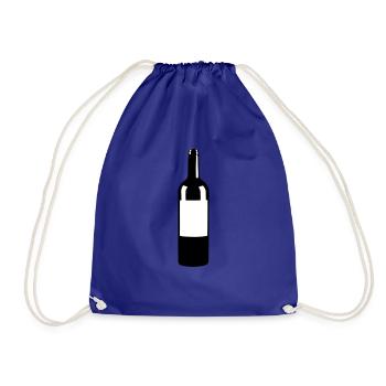Wine Bottle - Drawstring Bag - royal blue - Front