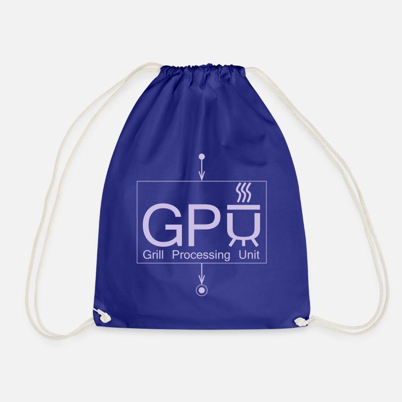 Nerdy Design "Grill Processing Unit" Symbol+UML - Turnbeutel - Königsblau