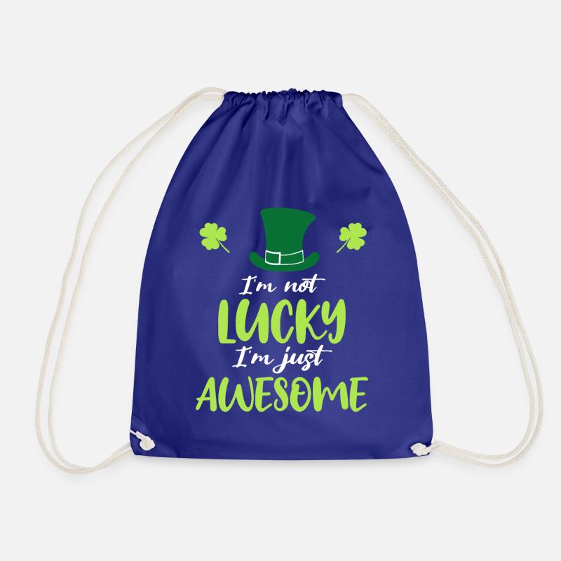 Not Lucky Just Awesome - Drawstring Bag - royal blue