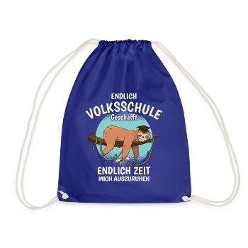 Volksschule Geschafft Absolvent Abgänger - Turnbeutel - Königsblau - Vorne