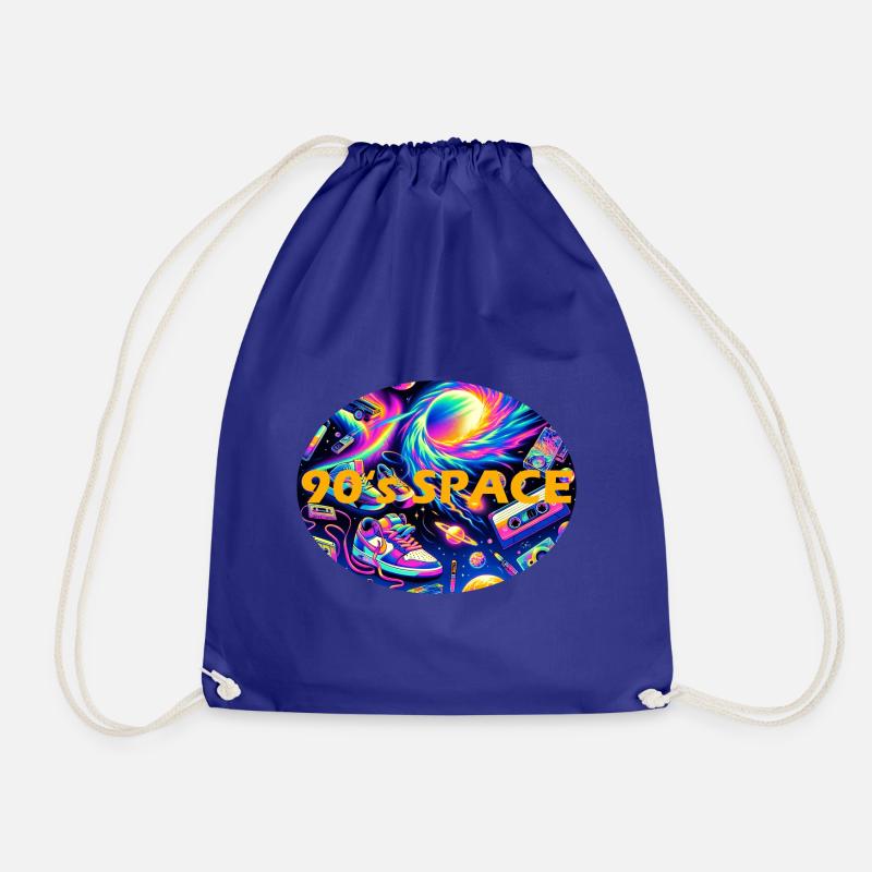 90s Space - Drawstring Bag - royal blue