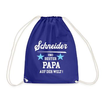 Schneider Bester Papa Vatertag Geburtstag - Turnbeutel - Königsblau - Vorne