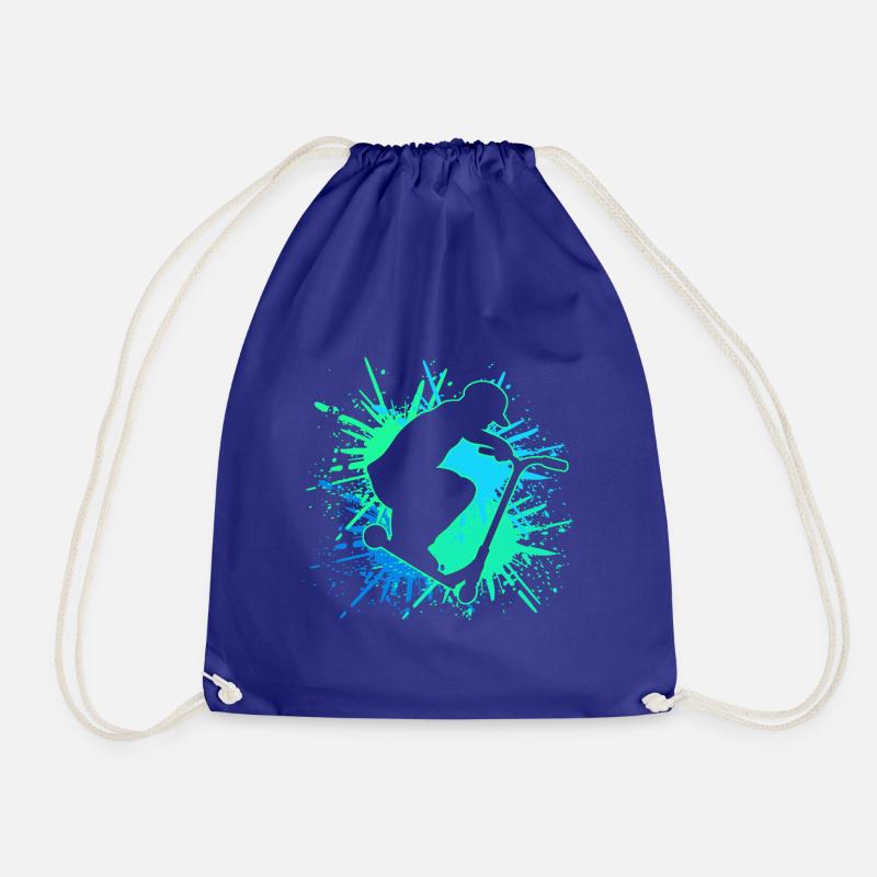 scooter stunt it - Drawstring Bag - royal blue