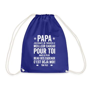 Papa Meilleur Cadeau C'est Moi Ton Fils - Sac de sport léger - bleu roi - Devant