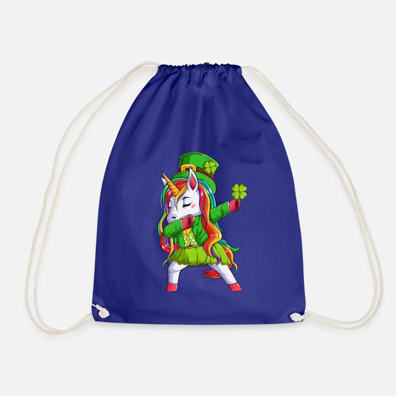 Irish Einhorn Grün Kleeblatt St Patricks Day - Turnbeutel - Königsblau