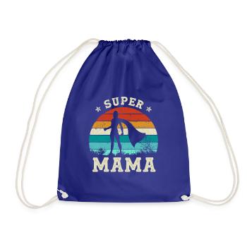 Super Mama Beste Mama Der Welt Muttertag - Turnbeutel - Königsblau - Vorne