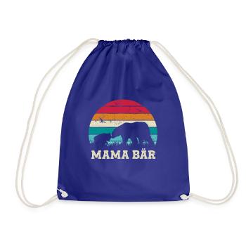 Mama Bär Baby Sohn Geschenk Muttertag Mamabär - Turnbeutel - Königsblau - Vorne