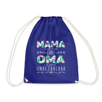 Mama Oma Geschenk Geburtstag Muttertag - Turnbeutel - Königsblau - Vorne