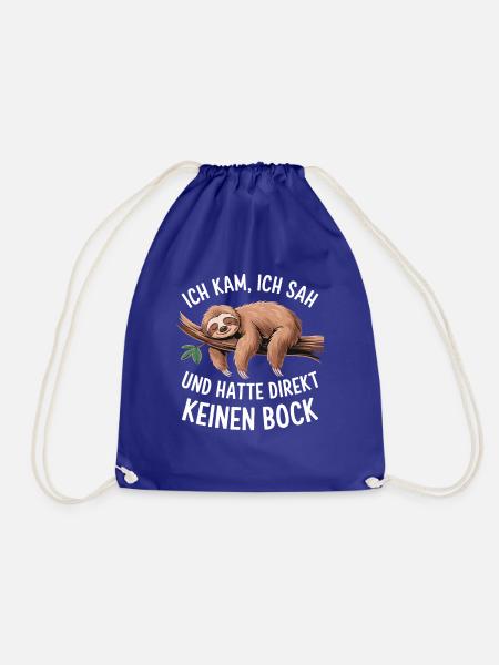 Faultier Spruch Lustig Witzig Teenager Schlafshirt - Turnbeutel - Königsblau