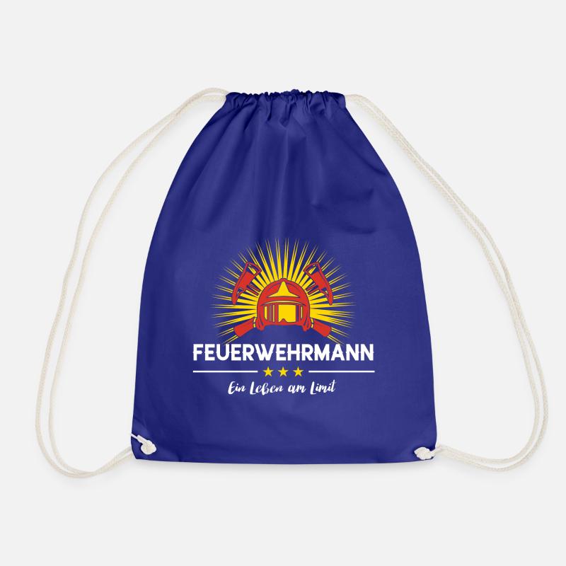 Feuerwehrmann Leben Am Limit Firefighter FFW - Turnbeutel - Königsblau