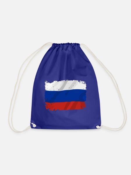 Russland Flagge Fahne Russische Federation - Turnbeutel - Königsblau