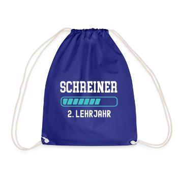 Schreiner Ausbildung 2 Lehrjahr 2. Ausbildungsjahr - Turnbeutel - Königsblau - Vorne