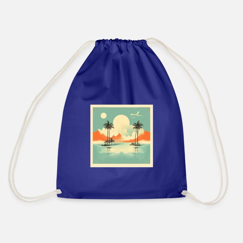 Vintage Beach-Design - Turnbeutel - Königsblau