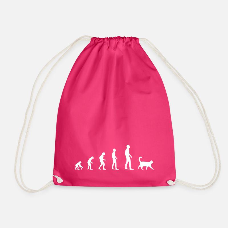 Katze – Evolution - Turnbeutel - Fuchsia