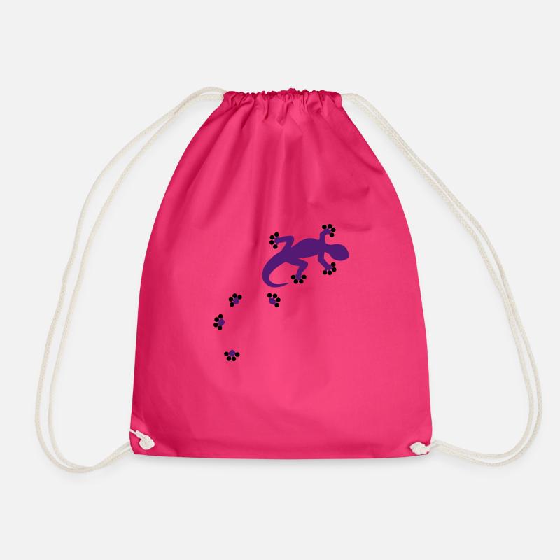 Gecko - 2c - Drawstring Bag - fuchsia