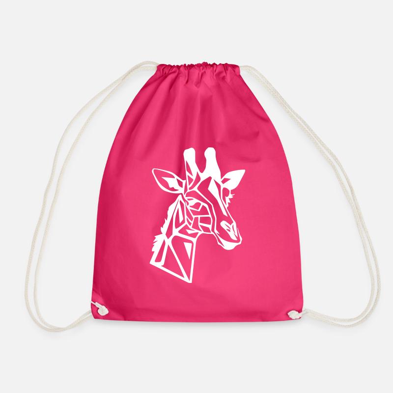 Giraffe - Drawstring Bag - fuchsia