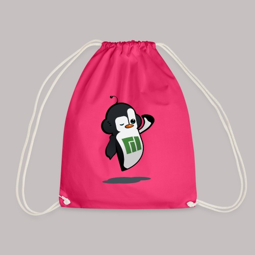 Manjaro Mascot wink hello left - Drawstring Bag
