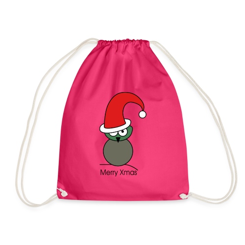 Owl - Merry Xmas - Drawstring Bag