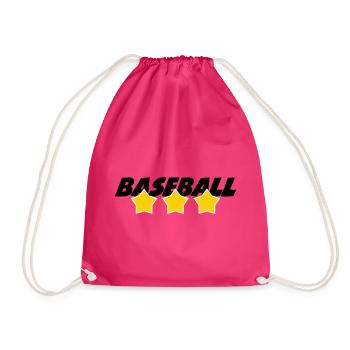 Baseball - Sports - Drawstring Bag - fuchsia - Front