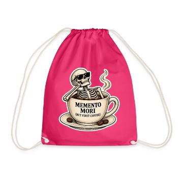 Memento Mori Kaffeeskelett - Turnbeutel - Fuchsia - Vorne
