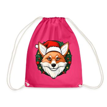 Fuchs Weihnachtsmann - Turnbeutel - Fuchsia - Vorne