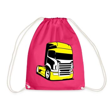 Camion Jaune Pop Art - Sac de sport léger - fuchsia - Devant