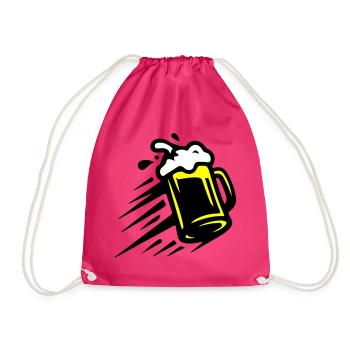 Beer Beer Mug Icon - Drawstring Bag - fuchsia - Front