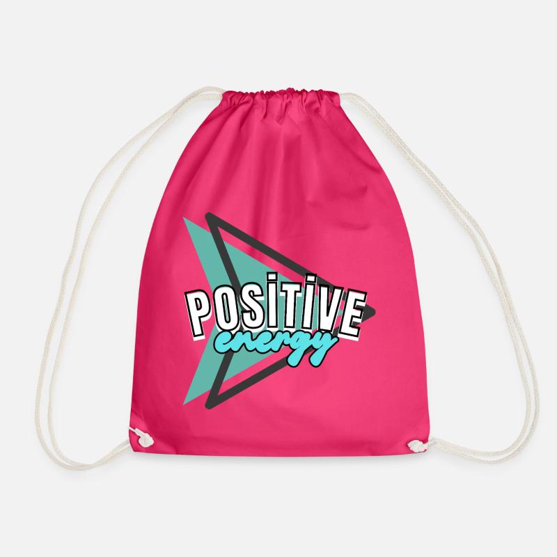 positive energi  - Drawstring Bag - fuchsia